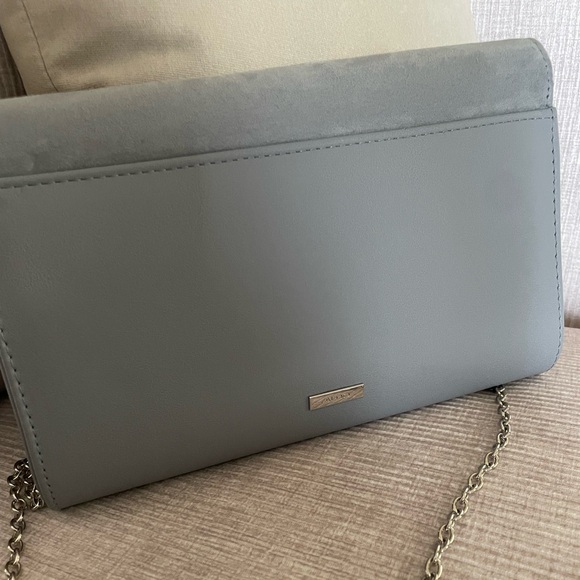 Aldo grey envelope clutch with silver removable chain - Picture 4 of 7
